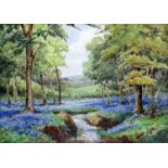 Teresa Stannard (1898-1947)watercolourThe Bluebell Woodsigned24 x 34cm