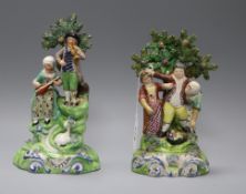 Two Walton pearlware groups one titled the "Songsters" tallest 21cm