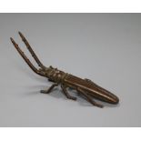 A bronze stag beetle length 12cm