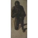 Attributed to Jules-Léon Flandrin (1871-1947)oil on paperStudy of a kneeling black manbears