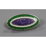 An early 20th century sterling silver mounted three colour enamel oval "Suffragette" brooch, 30mm.