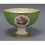 A Sevres green ground tazza, First Empire (1804-1814) diameter 21.5cm