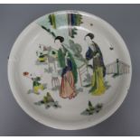 A pair of Chinese famille vert chargers diameter 41cm