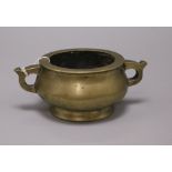 A Chinese bronze censer length 17.5cm