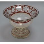 A Bohemian ruby overlaid cut glass bowl diameter 21cm