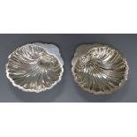 A pair of Jennings sterling silver butter shells, 17.8cm, 10.5 oz.