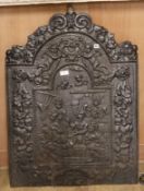 A cast Iron fireback W.80cm