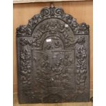 A cast Iron fireback W.80cm