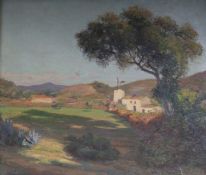 Aalfe Pinelli, oil on canvas, Spanish landscape, signed and dated 1924, 65 x 76cm