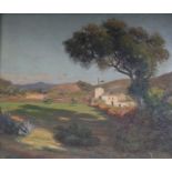 Aalfe Pinelli, oil on canvas, Spanish landscape, signed and dated 1924, 65 x 76cm