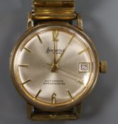 A vintage gentlemen's 9ct gold-cased Accurist Shockmaster Automatic wristwatch, 21-jewel, with