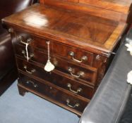 A small George I style banded walnut bachelor's chest W.74cm