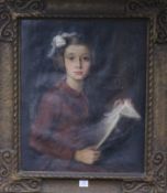 Rudolf Pintye (Hungarian b. 1902), three-quarter length portrait of Miss Pamela Henry as a child