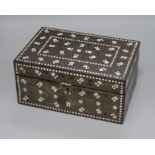 A 19th century Indian bone trinket box length 25cm