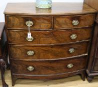 A mahogany bow front four drawer chest W.103cm
