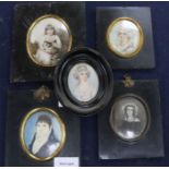 Five portrait miniatures