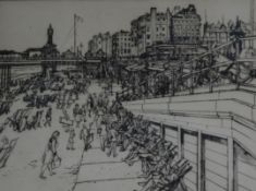 E. Owen Jennings (b.1899), etching, Brighton beach, signed in pencil, numbered 3 of 10, 21 x 27cm