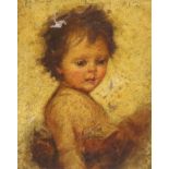 Attributed to Henry Yeend King, oil on canvas, a young child or cherub, 33 x 27cm