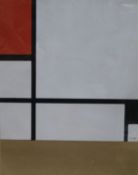 After Piet Mondrian, pochoir print from an edition of 200, abstract, 31 x 24.5cm, unframed