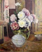 Henri Gizard (1879-1929)oil on canvasStill life of flowers in a vasesigned and dated 1921100 x 80cm