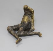 A modern abstract bronze figure of a frog like man height 7cm