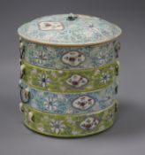 A Chinese Straits turquoise stacking food box