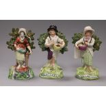 Three Walton pearlware bocage figures tallest 17.5cm