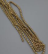 Two 9ct gold chain link necklaces, gross 19.1 grams.
