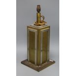 An Art Deco brass and chrome table lamp height 47cm