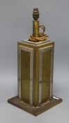 An Art Deco brass and chrome table lamp height 47cm