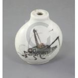 A Chinese 'cricket' porcelain snuff bottle, Daoguang mark and of the period (1821-50), 6cm