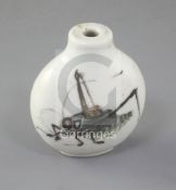 A Chinese 'cricket' porcelain snuff bottle, Daoguang mark and of the period (1821-50), 6cm