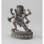 A Tibetan bronze group of Makahla height 16cm