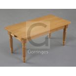 Denis Hillman. A Victorian style miniature kitchen dining table, fitted one drawer, raised on turned