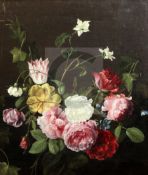 Follower of William Van Aelst (1620-1679)oil on canvasStill life of flowers17.75 x 15in.