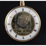 A 19th century Swiss gold quarter repeating keywind pocket watch, with white enamel Roman dial and