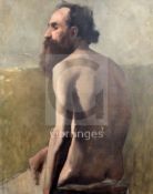 Albert de Belleroche (1864-1944)oil on canvasNude study of a seated man34 x 27in., unframed