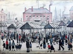§Laurence Stephen Lowry (1887-1976)limited edition colour screenprintMarket scene in a northern