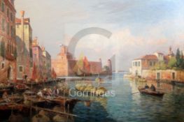 Gaston Roullet (1847-1925)oil on canvasCanal San Pietro, Venicesigned29.5 x 43.5in., unframed