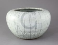 A Chinese crackle glaze alms bowl, Qing dynasty, 16.5cm high, 26.5cm diameter