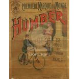 A French Parisienne Humber Bicycles poster, 'Humber Premiere Marque du Monde', printed by Affiches