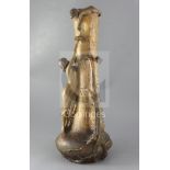 A large Goldscheider Art Nouveau cold-painted terracotta figural vase, c.1900, impressed marks and