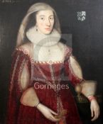 English School, c.1625,oil on canvasPortrait of Grace Rokeby, wife of Conyers D'Arcy, 1st Earl of