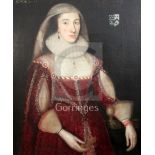 English School, c.1625,oil on canvasPortrait of Grace Rokeby, wife of Conyers D'Arcy, 1st Earl of