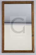 A burr elm framed wall mirror, 2ft 8in. x 1ft 8in.