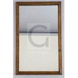 A burr elm framed wall mirror, 2ft 8in. x 1ft 8in.