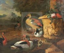 Wilhem Frederik van Royen (1645-1723)oil on canvasDucks and chicks beside an urn, landscape