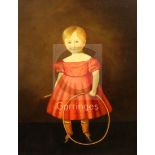 English School c.1820oil on canvasPortrait of a young girl with hoop23 x 19in.