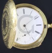 A rare 19th century 18ct gold Ramuz patent automatic hunter pocket watch, retailed by Charles Z.