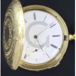 A rare 19th century 18ct gold Ramuz patent automatic hunter pocket watch, retailed by Charles Z.